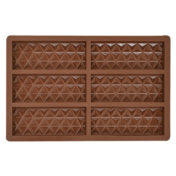 Trayknick Freezer-safe Candy Bar Mold Silicone Chocolate Mold for 6 Cavities Rectangular Shaped Candy Bar Waffles Cheesecake Pudding Cake Non-stick