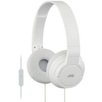 JVC Lightweight Flat Foldable On Ear Colorful Lightweight Foldable Headband with Mic, White (HASR185W)