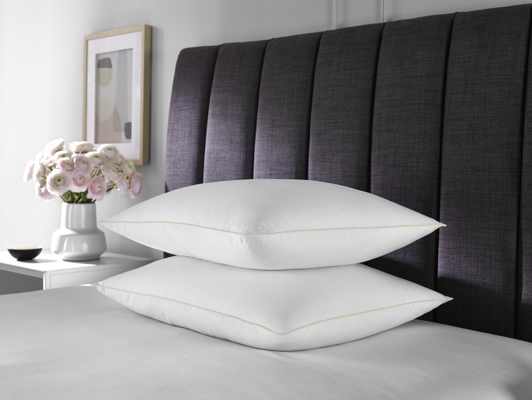 Sleeptone Loft Overstuffed Down Alternative Pillow - Cotton Cover Hypoallergenic Gel Fiber Pillows, Queen Size Pillows