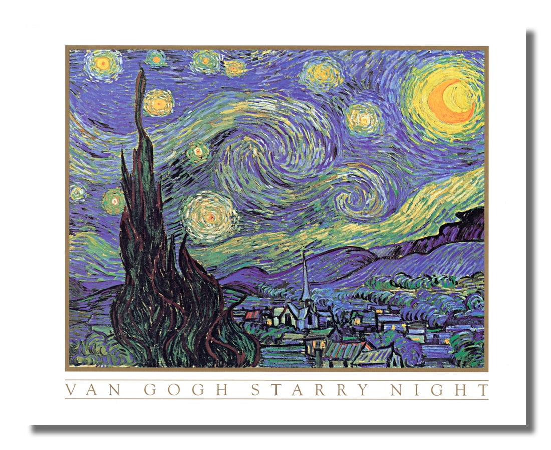 Starry Night in Town Vincent Van Gogh Wall Picture 8x10 Art Print