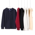 thumbnail image 3 of Heavyweight zip-up hooded sweatshirt for men, spring and autumn, solid color, versatile, loose, oversized cardigan jacket, 3 of 4