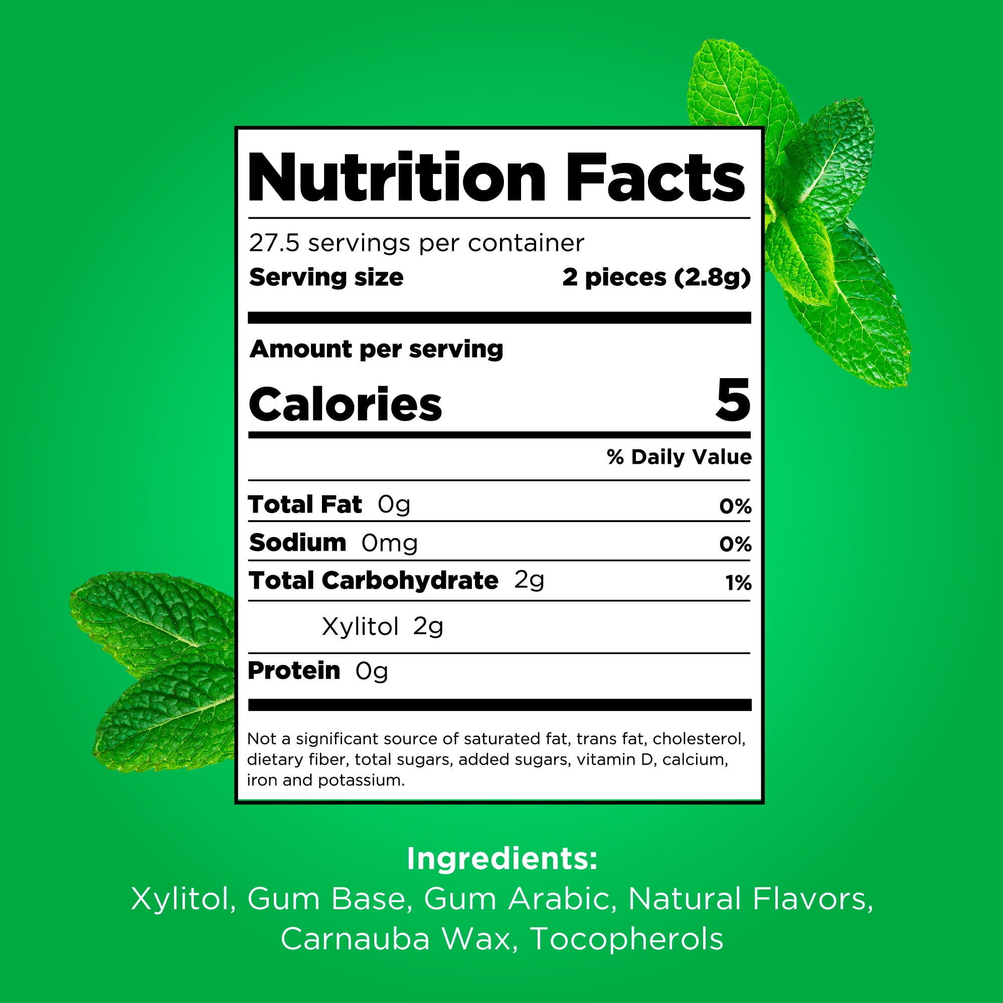 PUR Gum, Aspartame Free, Sugar Free & 100% Xylitol, Spearmint Chewing Gum, 55 Pieces, Pack of 1