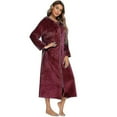 thumbnail image 3 of Peignoir en Molleton Peluche à Fermeture Éclair pour Femme, à Capuche, Chaud, Long, Robe de Chambre, Hiver, Confortable, Fermeture Éclair, Chaise Longue, Vêtement de Nuit, Déshabillé, Tenue d'Intérieur, Chemise de Nuit, 3 of 5