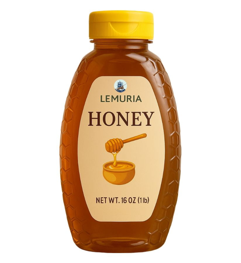 Lemuria - Pure Natural Honey – Raw Honey – 1 Lb Squeeze Bottle