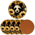 thumbnail image 2 of Panda 6PCS Round Coasters, Microfiber Leather Drink Coasters Set of 6, 11x11 cm/4.3x4.3 in Coaster for Drinks, Heat Cup Coasters, Table Coasters for Home and Office, 2 of 6