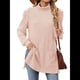 thumbnail image 1 of Camisas de Larga para Mujer, Blusas Túnica Casuales de Cuello Alto Rosa L, 1 of 10