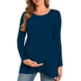 thumbnail image 3 of Beaisland Women's Long Sleeve Maternity Shirts Basic Casual Pregnancy Top 3-Pack, 3 of 6