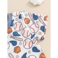 thumbnail image 6 of vera natura Baby Boy and Girl Baseball Outfit,Short Sleeve Tops Elastic Waist Shorts Toddler 2 Piece Summer Set Blue 0-6 Months, 6 of 9