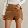thumbnail image 5 of Amkhujs Womens Mini Skirts with Shorts Trendy Elegant Work Shirt Curved Hem High Waist A Line Skirt with Zipper,Khaki,S, 5 of 8