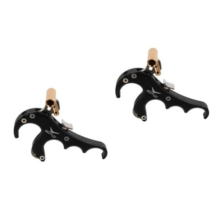 FRCOLOR 2pcs Adjustable Bow Release Aid Compound Bow Releaser Archery Supply (Black)