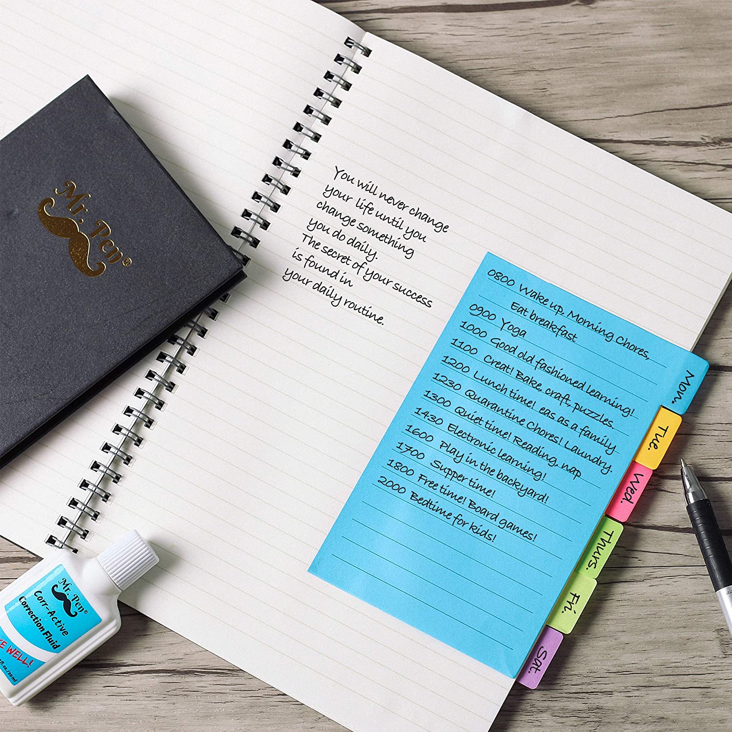Mr. Pen Transparent Sticky Notes - 1650 Sheets Pastel Colors For Planning & Organization