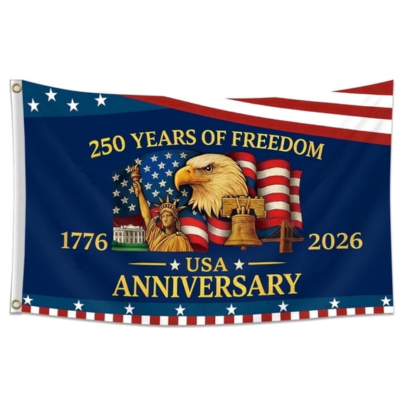 250th Anniversary Flag 3x5 Ft Eagle Flag 250 Years of Freedom 1776-2026 Patriotic Outdoor Lawn Garden Decor