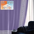 thumbnail image 5 of Purple Greek Key Blackout Curtains for Bedroom/Living Room, Pinch Pleated Black Out Curtains, Geometric Greece Ancient Farmhouse Geo Room Darkening Window Drapes with Hooks 2 Panels, 39"x70", 5 of 8