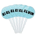thumbnail image 1 of Elvin Cupcake Picks Toppers - Set of 6 - Blue Speckles, 1 of 1