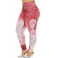 thumbnail image 2 of Pink Women's Leggings, Women Printed Yoga Fitness Leggings Running Gym Stretch Sports Pants Trousers,Women's Legging 3XL, 2 of 9