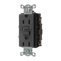 Hubbell Wiring Device-Kellems GFCI Rceptcle,Commer.,Blk,15A,0.5 HP GFRWR15BLK