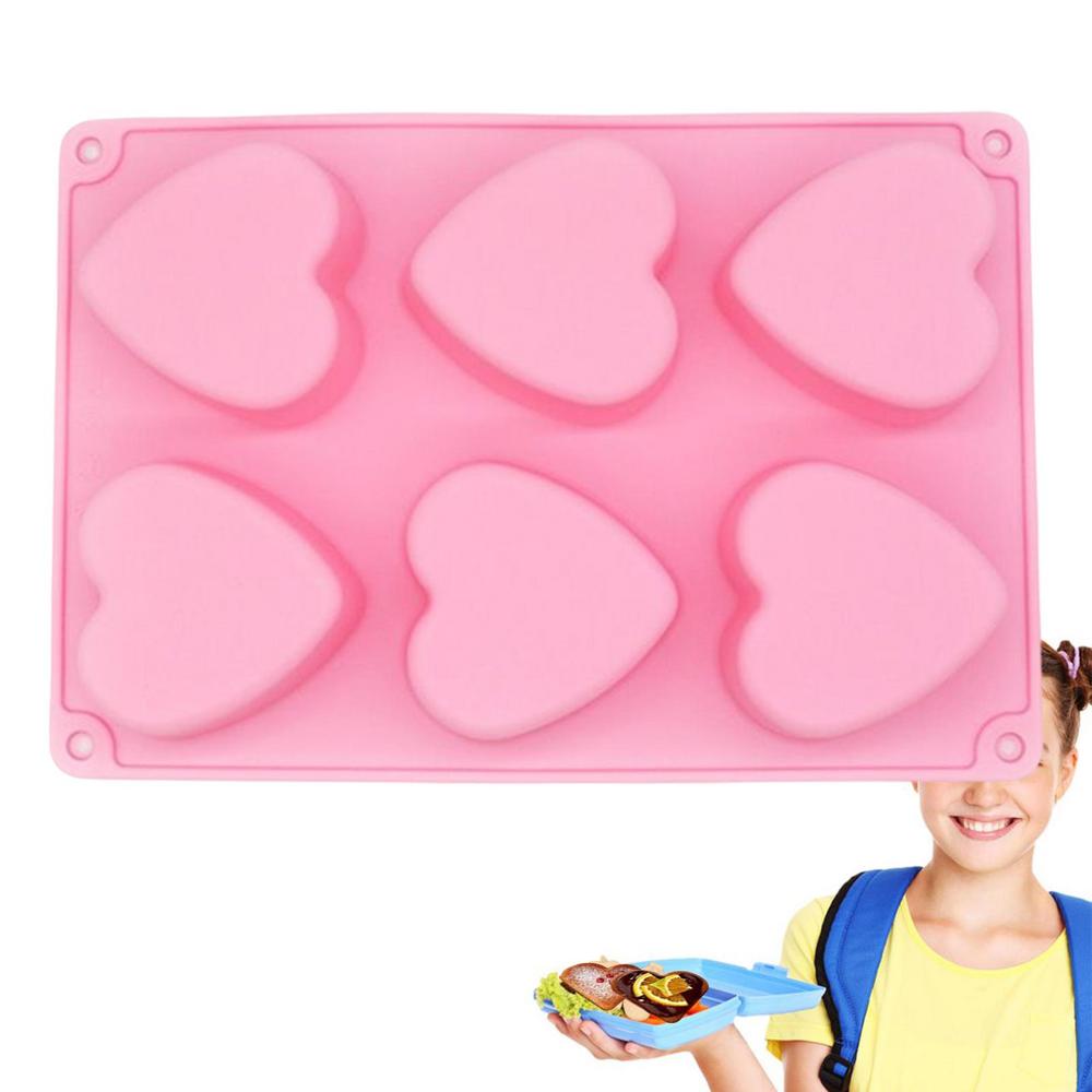 Tohuu Heart Molds for Baking 6-Cavity Large Cake Mould Silicone Candy Molds  for DIY Crafts Crafting Fondant Sugarcraft Chocolate Silicone Mold for Cake  enjoyment 
