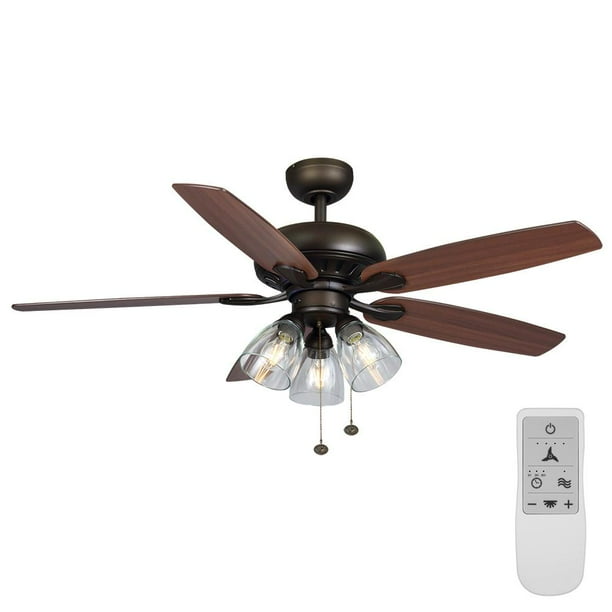 Rockport 52 In Bronze Led Ceiling Fan With Light Kit Works Google Assistant And Alexa Com Rockport 52 In Bronze Led Ceiling Fan, Hampton Bay Ceiling Fan Not Working But Light Works
