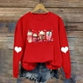 thumbnail image 3 of Aoochasliy Valentines Sweatshirts for Women Love Heart Graphic Tee Crew Neck Loose Fit Long Sleeve Pullover Casual Valentine's Day Tops Gifts for Her Dating Home Party, 3 of 5