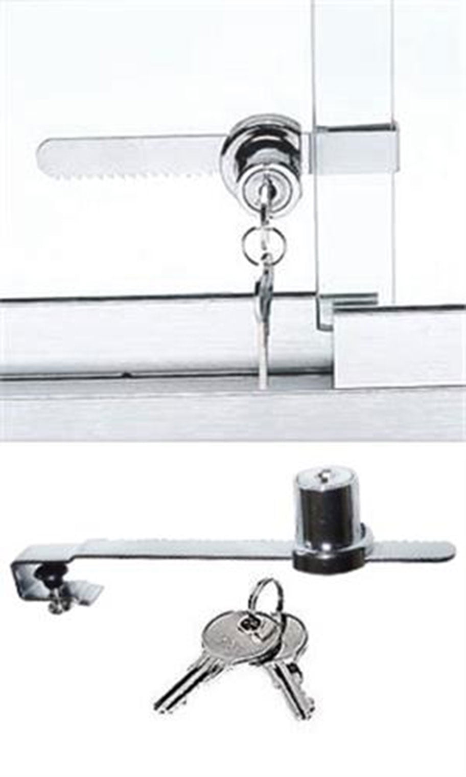 Ratchet Lock with Keys for Display Cases Two Piece Lock with Key