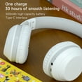 thumbnail image 7 of BAMINI Study Bluetooth 5.3/Wired Headphones – Clear Real-Time Audio Monitoring, 85/94 dB Volume Control, Dual Microphones, 500mAh Battery – Perfect for Online Learning and Travel White, 7 of 7