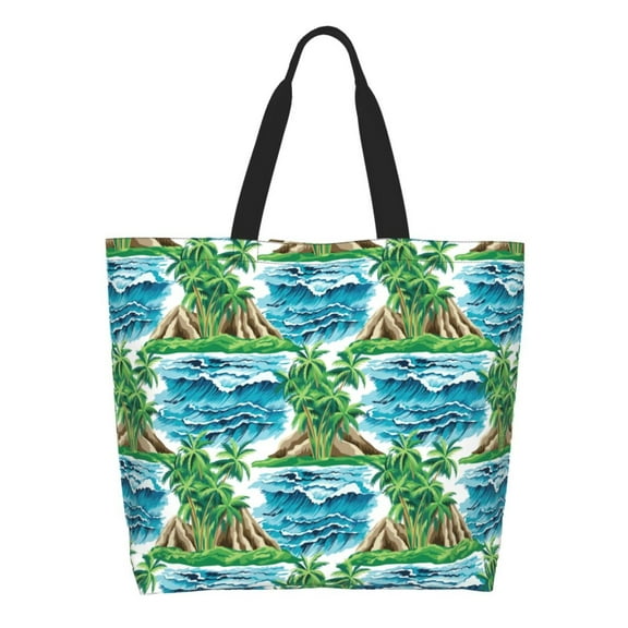 Xecao Hawaii Palms for Tote Bag for Women, Tote Shoulder Bag with a littlw pocket and Handbag for Travel, Work