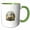 Green/White, variant on 3drose, Greek Tortoise Testudo Tucked in Shell Cut Out, 11oz Two-tone Black Mug