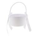 thumbnail image 2 of Cesta de satén de moda para niña de las flores para boda, fiesta de compromiso Blanco, 2 of 9