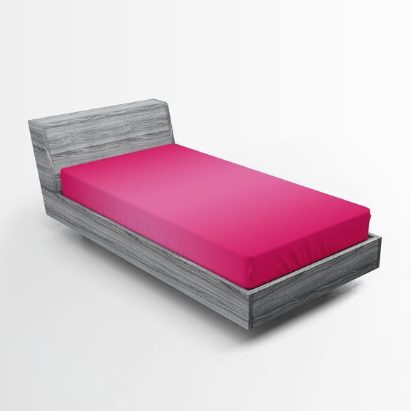 Ambesonne Ombre Fitted Sheet, Modern Pink Room Design, Twin Size, Pink