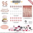 thumbnail image 3 of 96th Birthday Decoration Rose Gold, 96 Party Supplies Decoration, 96th Sash, 96 Cake Topper, 96th Photo Props, confetti Balloons, Curtain, 3 of 4
