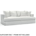 thumbnail image 2 of Sunset Trading Newport Replacement Slipcover Only for Recessed Fin Arm 94" Sofa | | 4 Throw Pillow Covers | White, 2 of 5