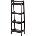 thumbnail image 6 of 4-Tier Ladder Shelf, Bathroom Shelf Freestanding, 4-Shelf Spacesaver Open Wood Shelving Unit, Ladder Shelf (Espresso), 6 of 15
