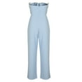 thumbnail image 4 of Aloohaidyvio Women's Elegant One Shoulder Jumpsuit Casual Straight Trousers Business Romper Formal Jumpsuit Blue 2XL, 4 of 5