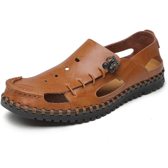 Xishao Sandalias para Hombres Zapatos de Playa de Verano Transpirables Senderismo de Punta Abierta Pescadores Antideslizantes Zapatillas de Moda Casual Marrón 40 EU 9.84'' Xishao ropa