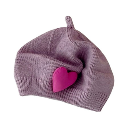 

Little Girl s Beret Hats Fashion Cute Winter Warm Love Heart Artist Hats Beanie Caps