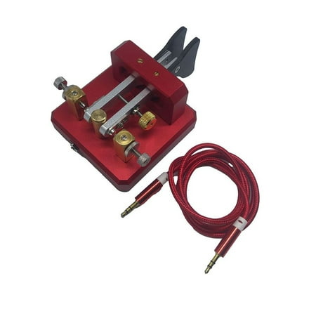 

Mduoduo Automatic Morse Dual-Paddle Telegraph Key CW Key Shortwave CW Transmitter for Ham Radio Users(Red)