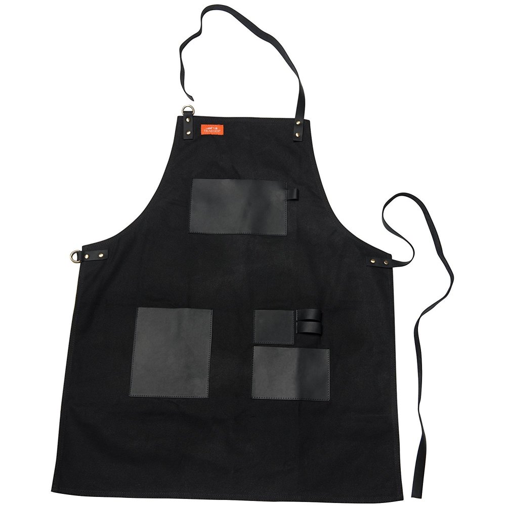 Traeger APP156 Black Canvas and Leather XL Grill Apron, Extra large