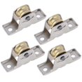 thumbnail image 1 of 4x 1.6cm Dia Single Roller Window Pane Pulley Doors Wheel Silver + Gold, 1 of 3