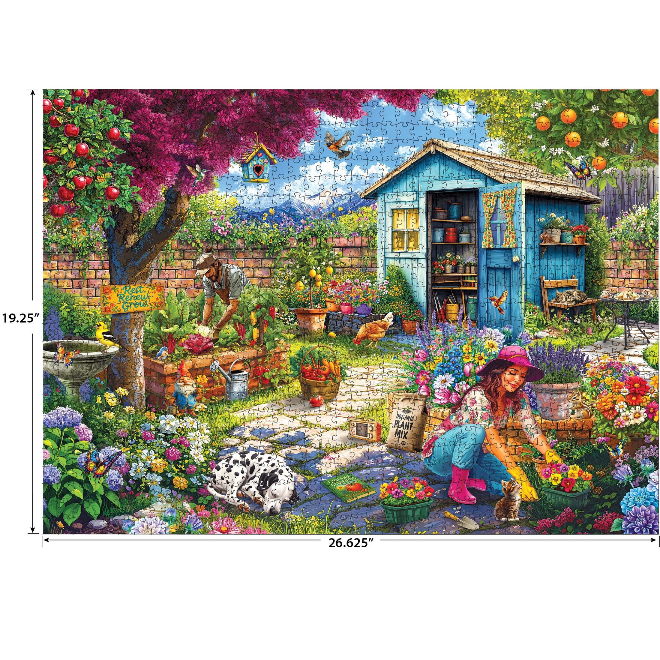 RoseArt - Favorite Places 1000-Piece - HH Couple in the garden- Adult Interlocking Puzzle