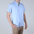 thumbnail image 3 of Camisa Azul Cielo Hombre Slim Fit Lisa Manga Corta Ropa Casual, 3 of 4