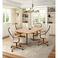 thumbnail image 2 of Caster Chair Company 5-Piece 42x[54/72] Caster Dining Set Wood Edge Laminate Table Top & Wheat Chairs, 2 of 15
