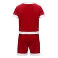 thumbnail image 6 of ZDHoor Mens Velvet Christmas Santa Costume Outfit Short Sleeve Top and Elastic Waistband Shorts Red Large, 6 of 7