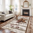 thumbnail image 3 of Texas Star Grey Wooden 5'x7' Area Rug, Farmhouse Berry Countryside Washable Non-Slip Soft Rugs, Low-Pile Large Carpet for Living Room Bedroom Dining Room, Non-Shedding Accent Rug, 3 of 9