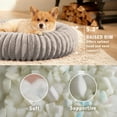 thumbnail image 2 of Sanmadrola Cat beds for Indoor Cats, 20 inches Donut Dog Beds for Small Dogs, Faux Fur Corduroy Fleece Round Calming Pet Beds, Washable Non-Slip Puppy Kitten Bed, Fits up to 15 lbs Pets, Light Gray, 2 of 8