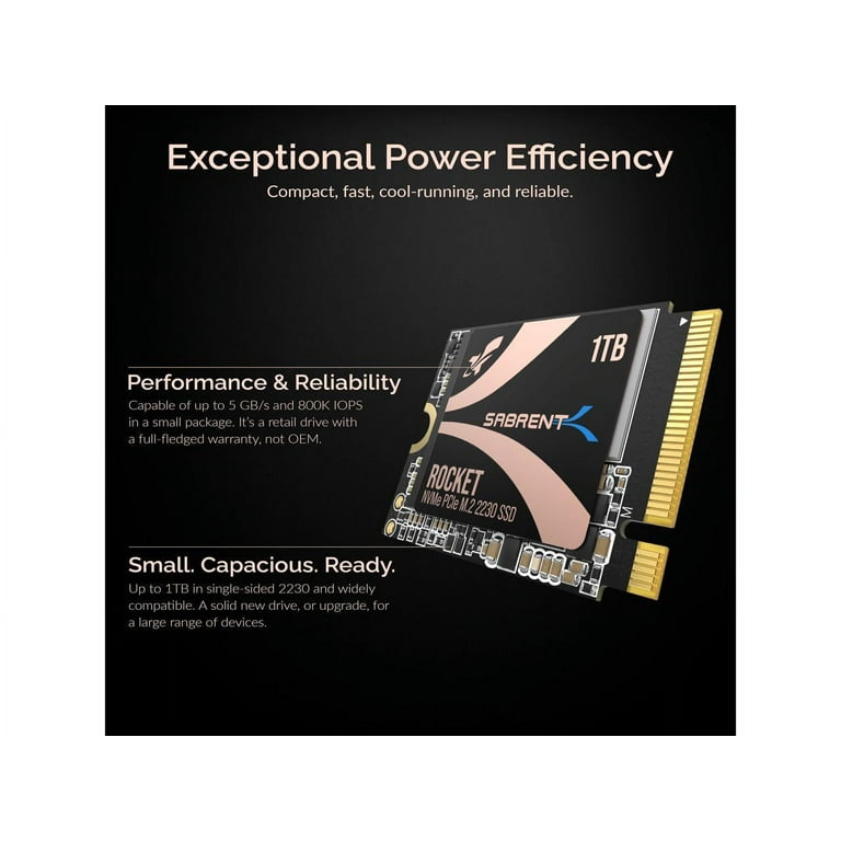 Free Shipping! SABRENT Rocket 2230 NVMe 4.0 1TB High