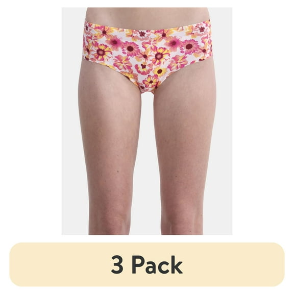(3 pack) No Boundaries Micro Hipster Panties with Lace, Women’s
