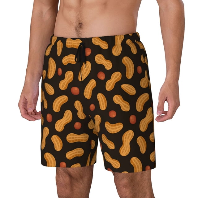 Balery Peanuts5 Bañador para hombre, shorts de playa de secado rápido con entrepierna y forro de compresión-Small