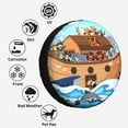 thumbnail image 6 of Kll Animals On Noah'S Ark Tire Cover,Universal Wheel Tire Cover For Trailer, Rv, Suv, Truck,Camper And Many Vehicle,(16 Inch), 6 of 7