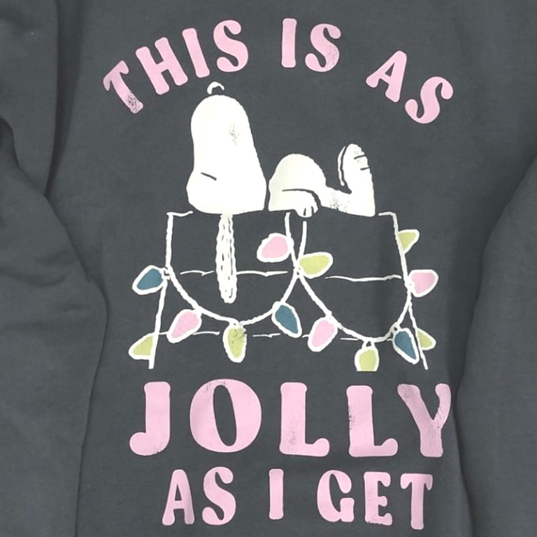 Womens Gray Snoopy Christmas Sweatshirt Sweat Shirt Jolly As Gets
