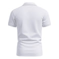 thumbnail image 4 of Blusa y camisa de manga corta con cuello vuelto para hombre, estilo informal, con bolsillos, botones, color block, cuello vuelto, versátil, de poliéster y manga corta., 4 of 6